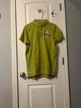 Abercrombie & Fitch Vintage Muscle Fit Lime Green Polo Shirt XL